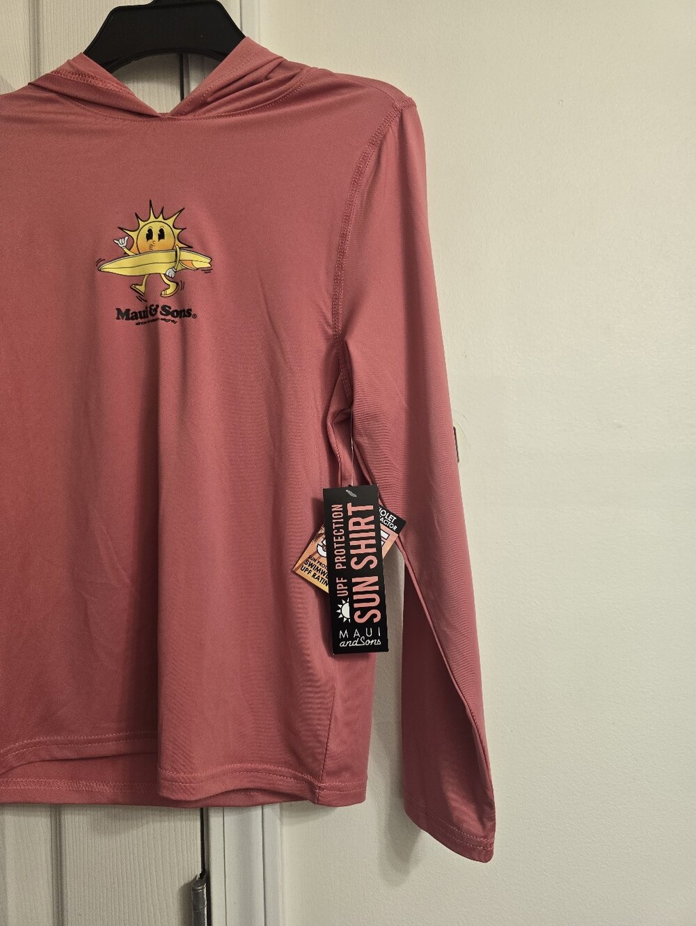 NWT! Maui And Sons Girls Coral Longsleeve 50+ UPF Protection Sun Shirt 10/12 - Picture 6 of 12